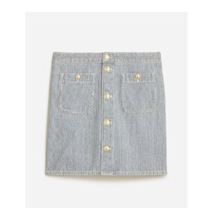 J Crew Indigo Striped Denim Mini Skirt